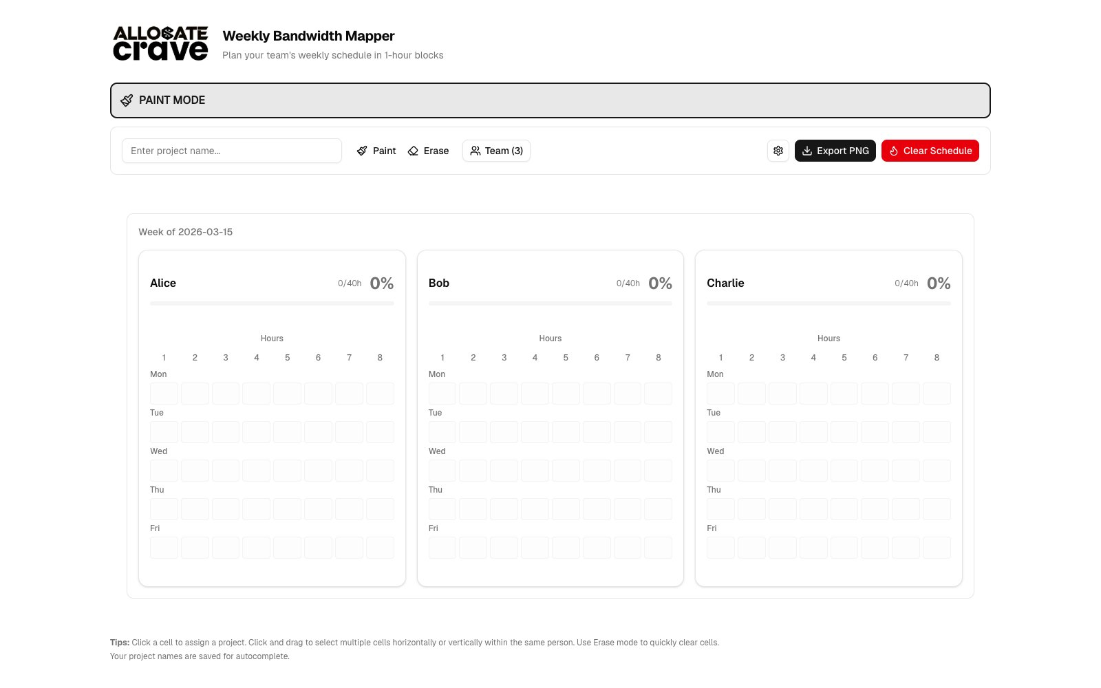 Weekly Bandwidth Mapper screenshot
